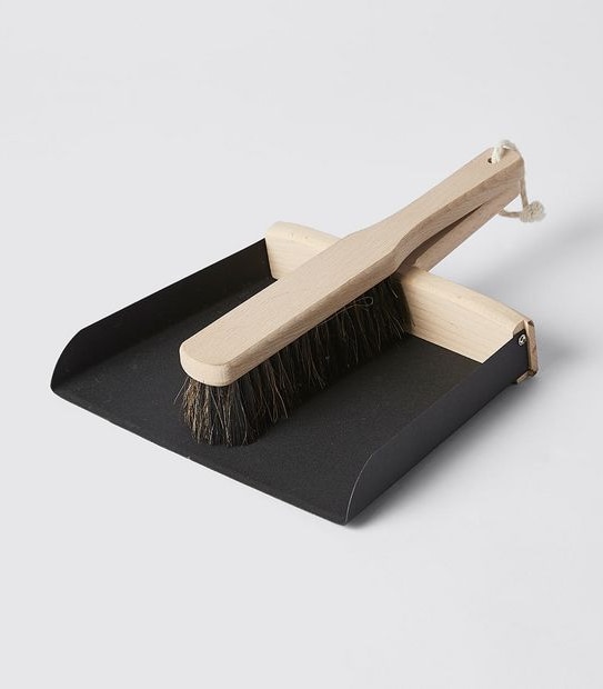Beech Wood & Metal Dustpan & Brush