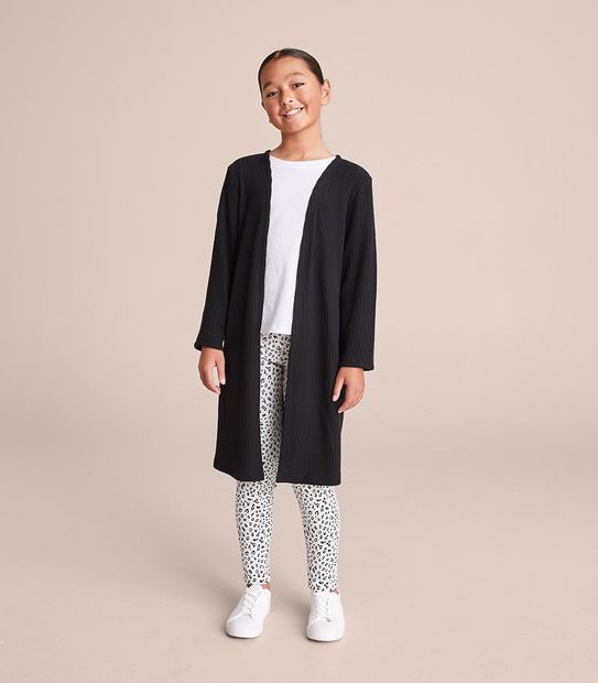 Longline Rib Knit Cardigan