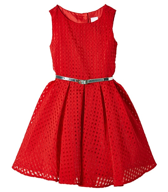 Girls' Check Organza Party Dress