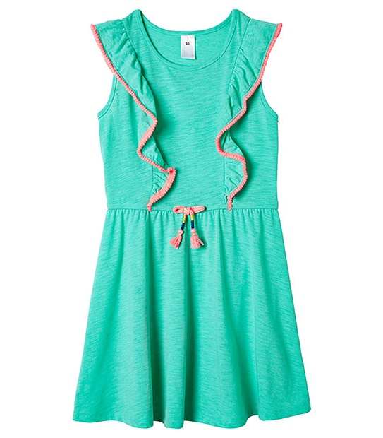 Girls' Frill Pom Pom Dress