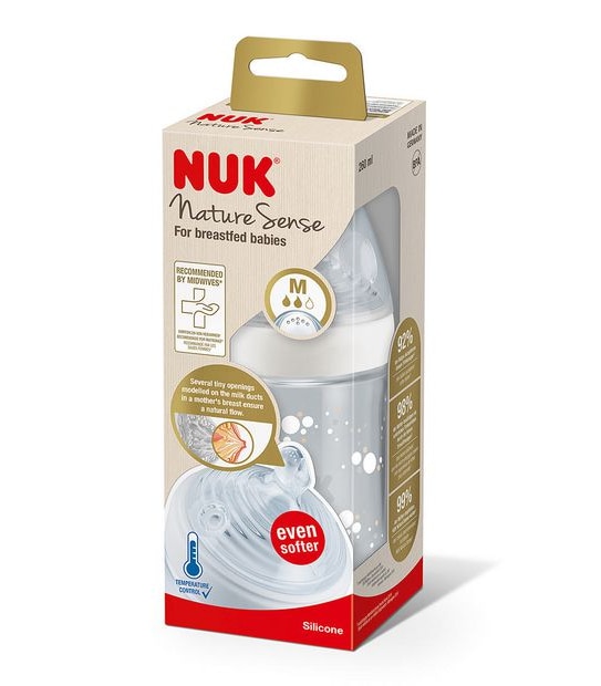 NUK Nature Sense 260ml Baby Bottle with Temperature Control - Assorted*