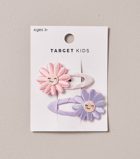 2 Pack Flower Snap Hair Clips
