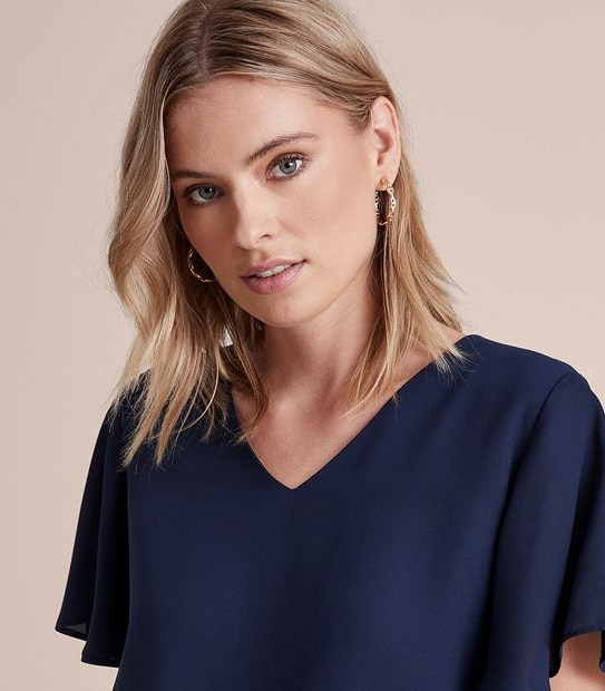 Preview Elly V-Neck Woven Shell Blouse