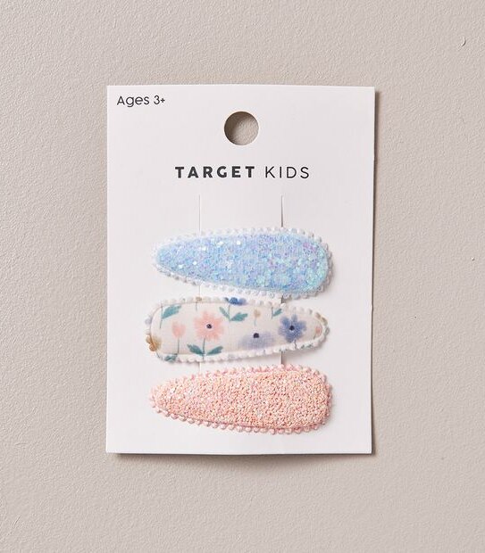 3 Pack Glitter Snap Hair Clips Target Australia