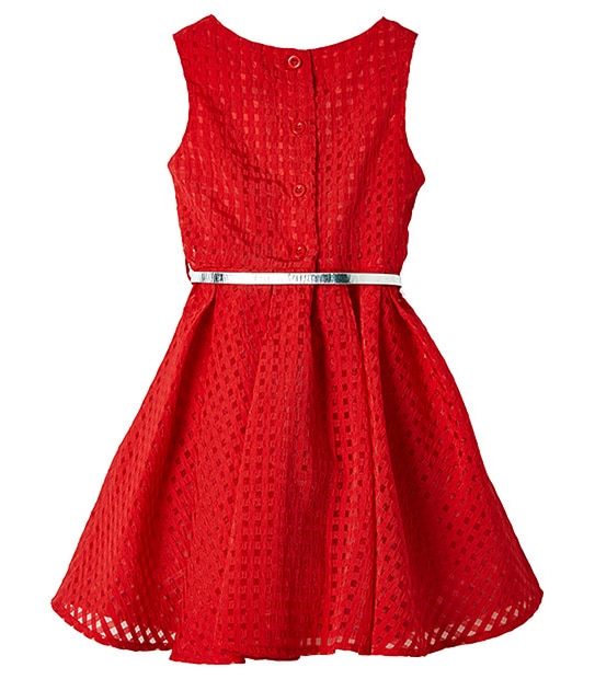 Girls' Check Organza Party Dress