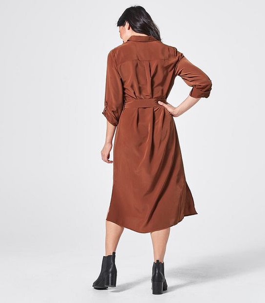 Long Sleeve Utility Shirt Dress - Henna Brown | Target Australia