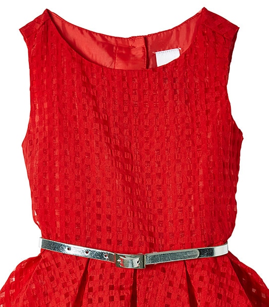 Girls' Check Organza Party Dress