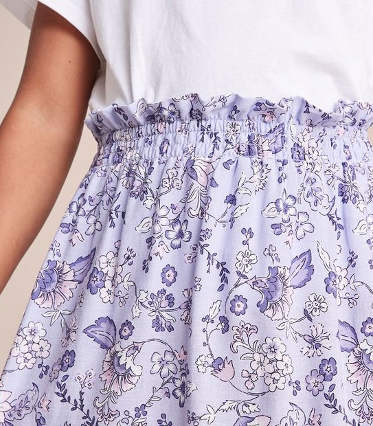 Linen Blend Midi Skirt