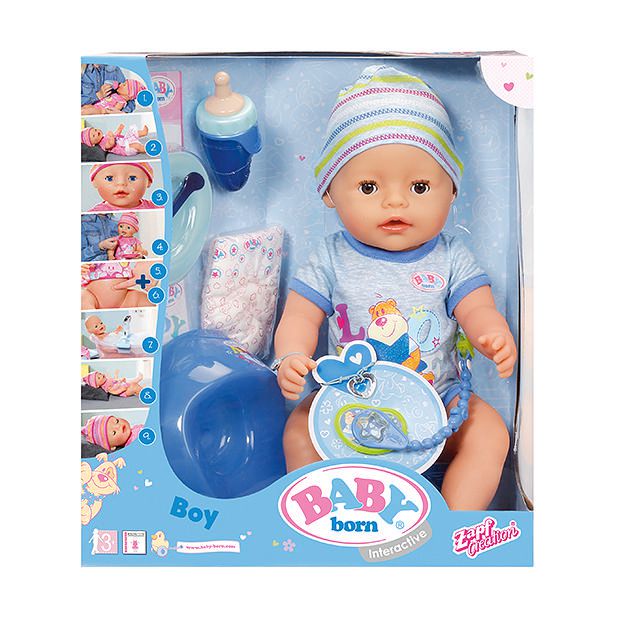 JC Toys La Newborn 14" All-Vinyl Baby Doll in Blue Romper ...