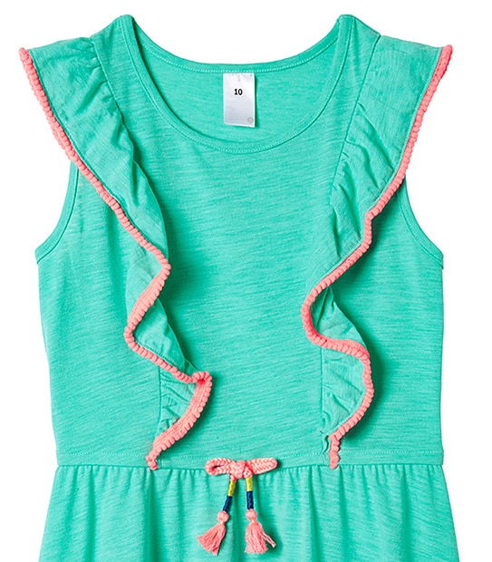 Girls' Frill Pom Pom Dress