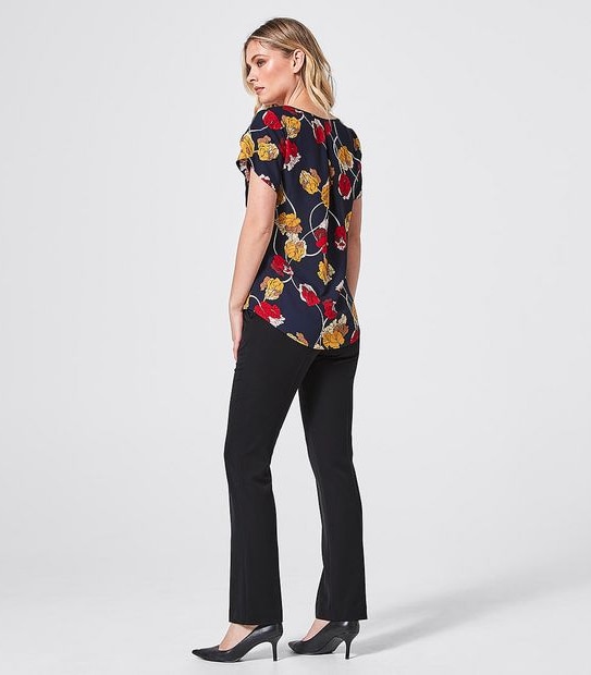 Preview Evie Tulip Sleeve Blouse - Linear Tulip Blue