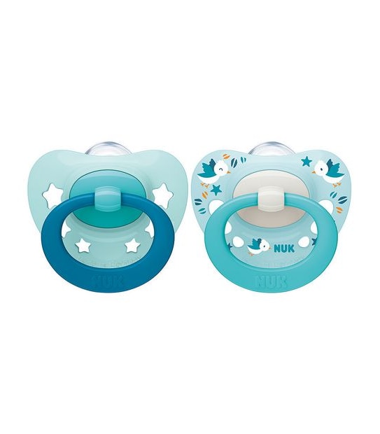 NUK Signature Silicone Soother - 2 Pack - 0-6months - Assorted*