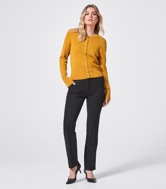 Preview Ribbed Crew Neck Cardigan