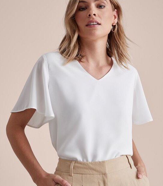 Preview Elly V-Neck Woven Shell Blouse