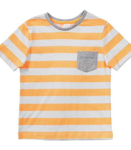 Short Sleeve Spot Stripe Pocket T-Shirt