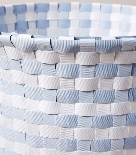 WOVEN GINGHAM BASKET SKY