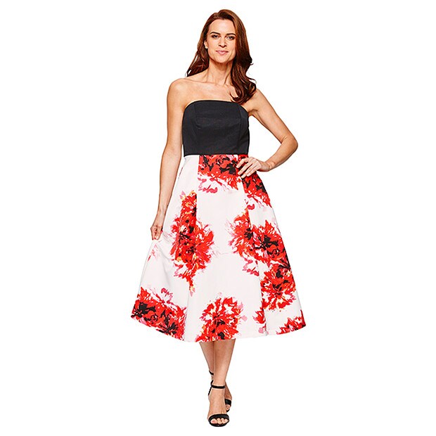 Watercolour Strapless Fit Flare Dress  Target  Australia 