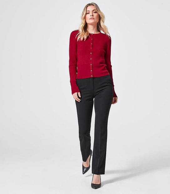Preview Ribbed Crew Neck Cardigan