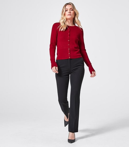 Preview Ribbed Crew Neck Cardigan