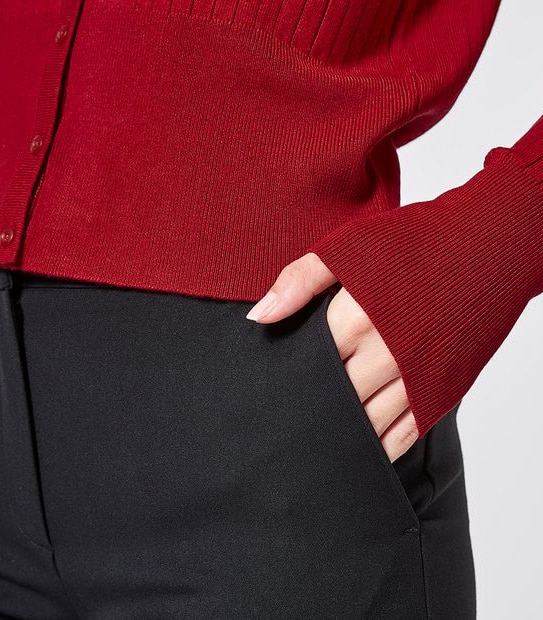 Preview Ribbed Crew Neck Cardigan