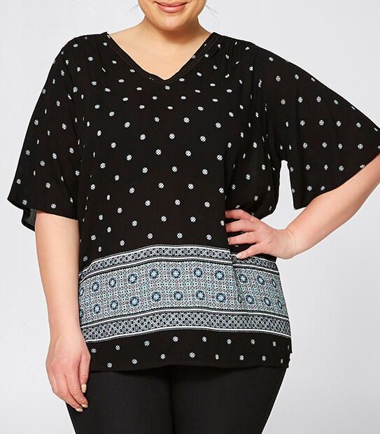 Belle Curve Flutter Sleeve Blouse