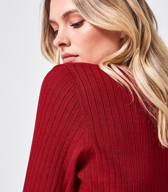 Preview Ribbed Crew Neck Cardigan