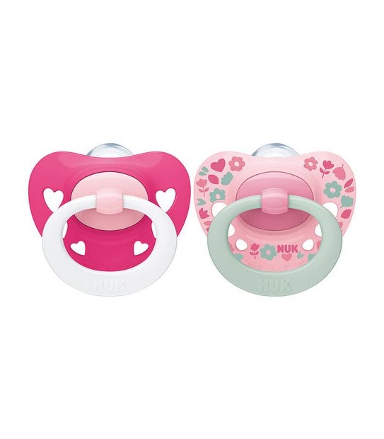 NUK Signature Silicone Soother - 2 Pack - 6-18months - Assorted*