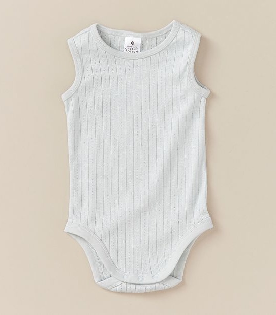 Baby Organic Cotton Pointelle Sleeveless Bodysuit