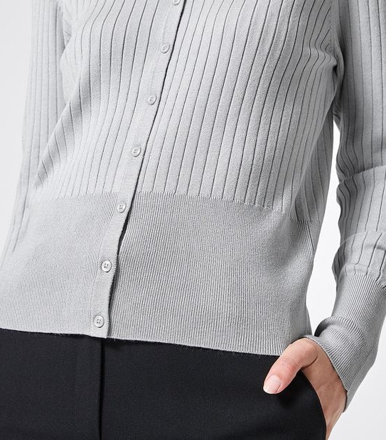 Rib Crew Cardigan