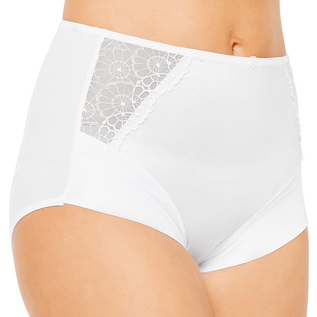 Embroidered Full Briefs - White Embroidered Full Briefs - White