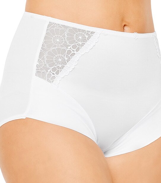 Embroidered Full Briefs - White