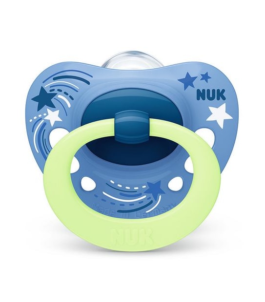 NUK Signtaure Nights Glow in the Dark Silicone Soother - 2 Pack - 6-18 months - Assorted*
