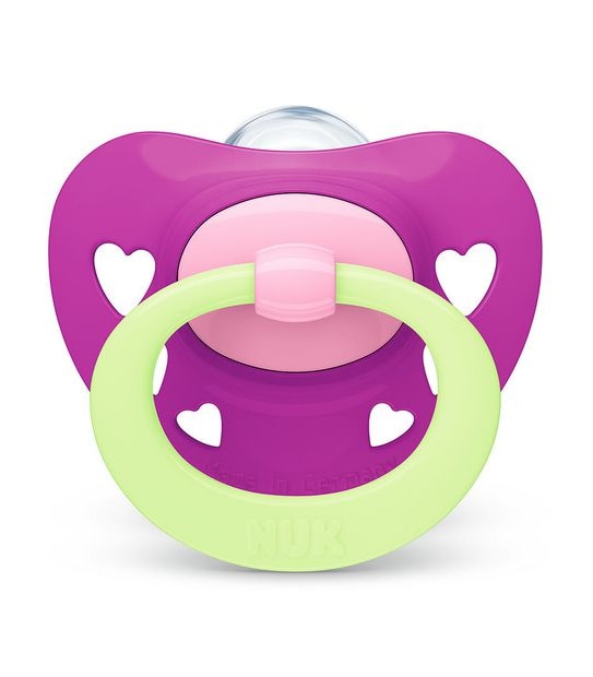 NUK Signtaure Nights Glow in the Dark Silicone Soother - 2 Pack - 6-18 months - Assorted*