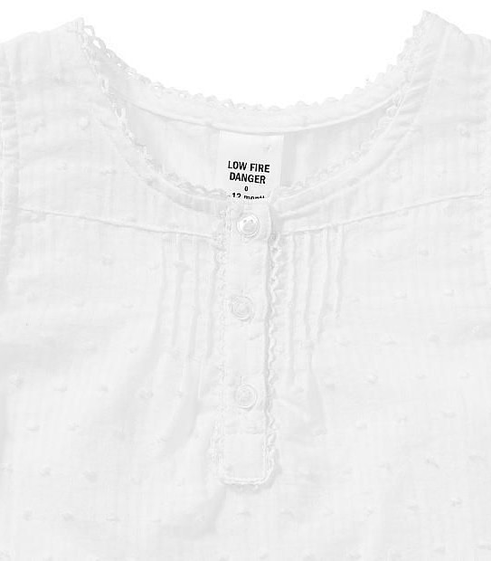 Baby Sleeveless Poplin Pyjama Set - White