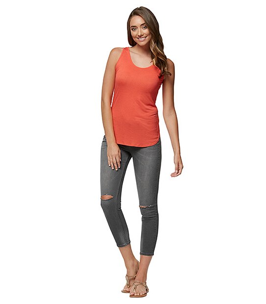 Skinny Leg Crop Jeans - Grey
