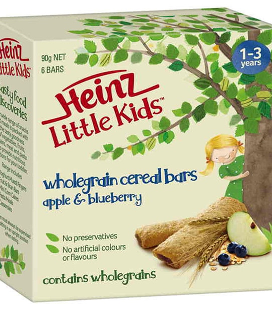 Heinz Little Kids Wholegrain Cereal Bar Apple & Blueberry 90g