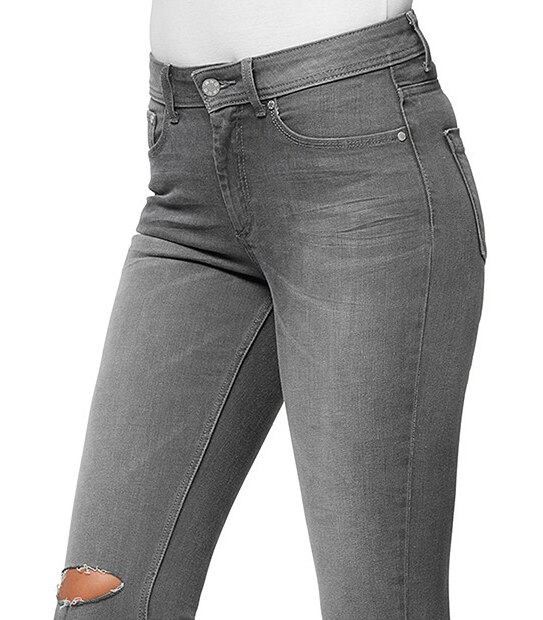 Skinny Leg Crop Jeans - Grey