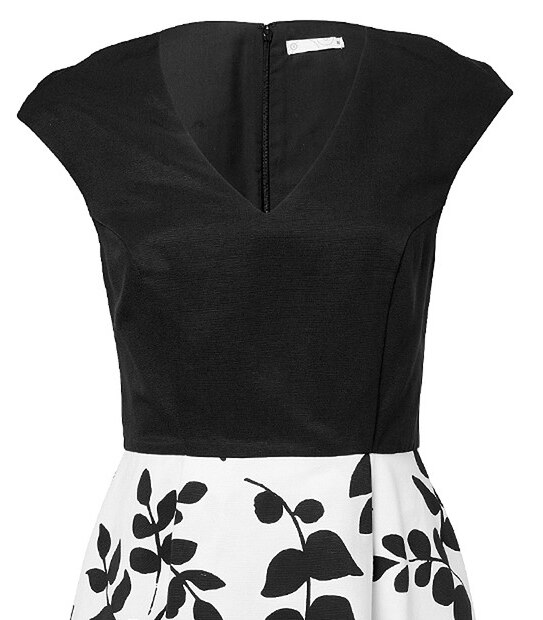 Fit & Flare Dress - Black Floral
