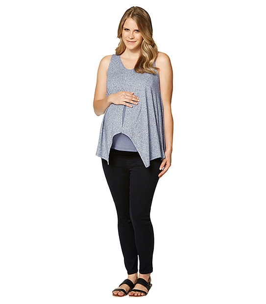 Maternity by Dannii Minogue Layered Nursing Top - Peacoat 3 of 5