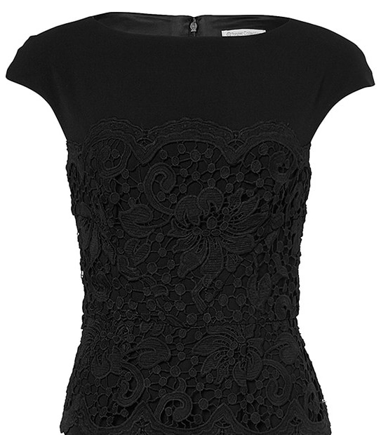 Lace Trim Sheath Dress - Black 4 of 4