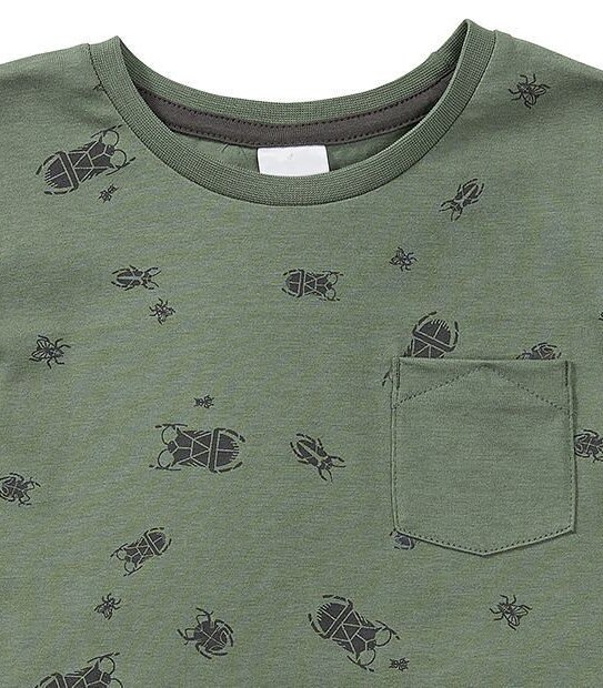 Short Sleeve Bug Print Pocket T-Shirt