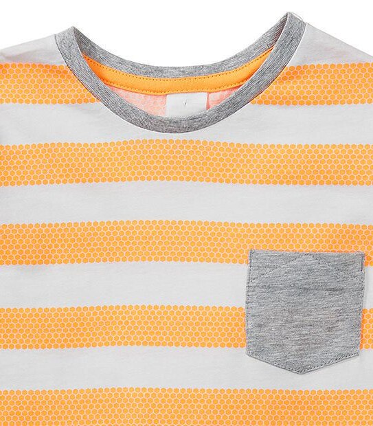 Short Sleeve Spot Stripe Pocket T-Shirt