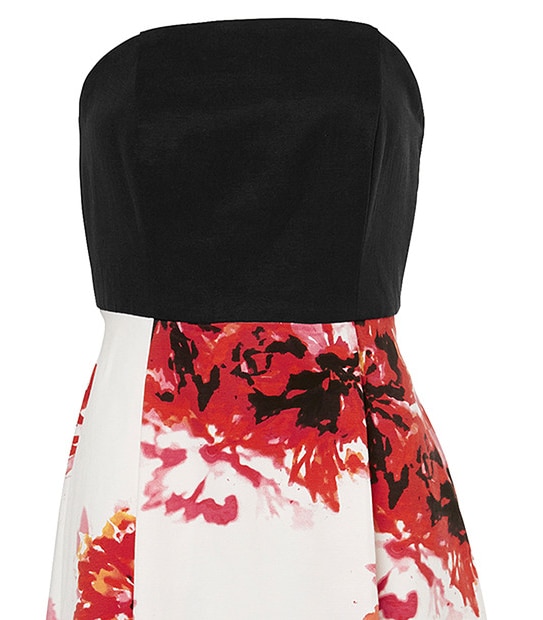 Watercolour Strapless Fit & Flare Dress