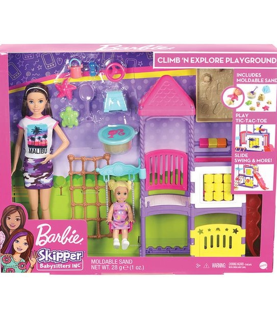 Barbie Skipper Babysitters Climb 'n Explore Playground Dolls and Playset