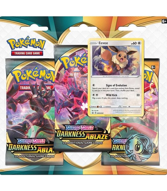 Pokemon TCG: Sword & Shield - Darkness Ablaze 3 Pack Blister Assorted