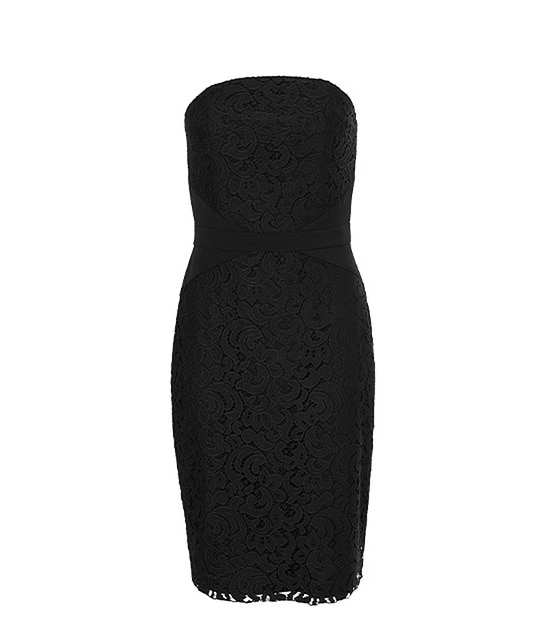 Strapless Lace Dress - Black