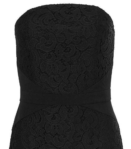Strapless Lace Dress - Black