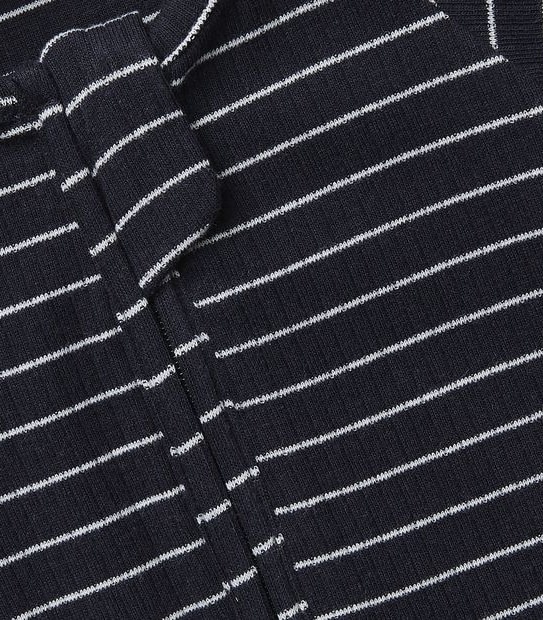 Baby Organic Cotton Rib Stripe Coverall