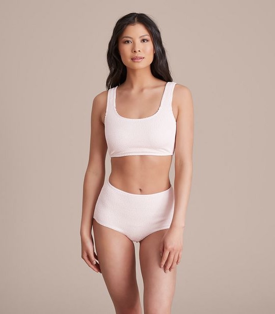 Crinkle High Waist Bikini Briefs