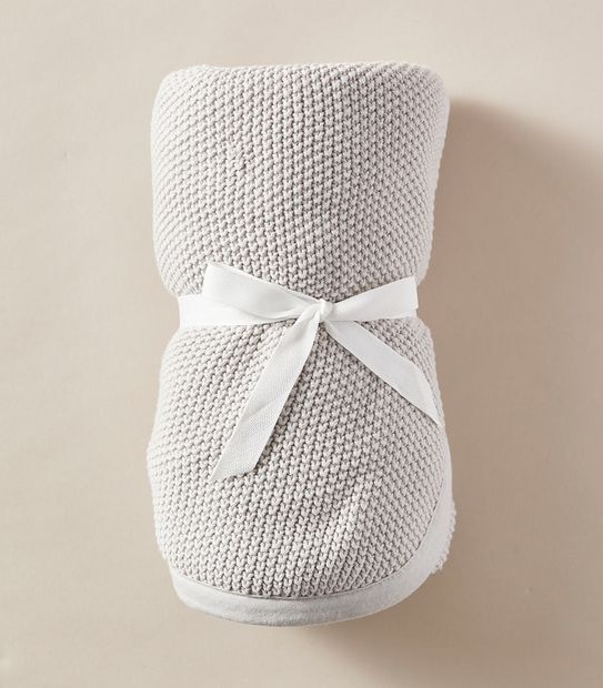 bub. Baby Organic Cotton Moss Stitch Sherpa Blanket